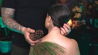 ASMR | Pinecone Hairbrush, Reiki and Gua Sha Massage | Relax and Sleep | No Talking Real Person