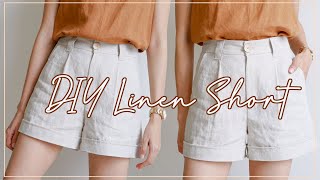 DIY High Waisted Linen Short | How To Make A Short For Summer