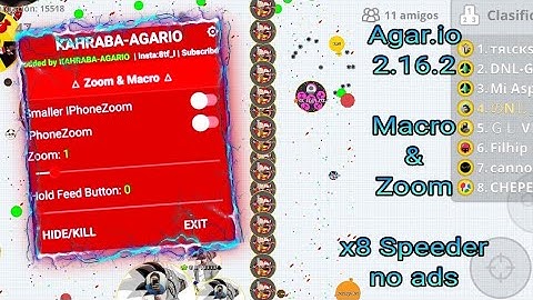 Mod Agar.io Macro+zoom x8 Speeder no ads❌