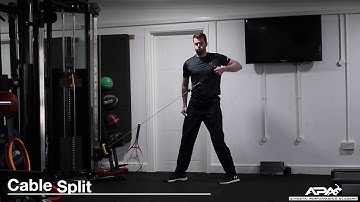 Cable Split stance low to high rotational row