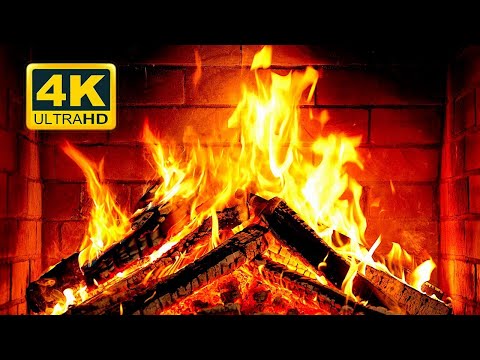 Cozy Fireplace 4K . Fireplace With Crackling Fire Sounds. Fireplace Burning 4K