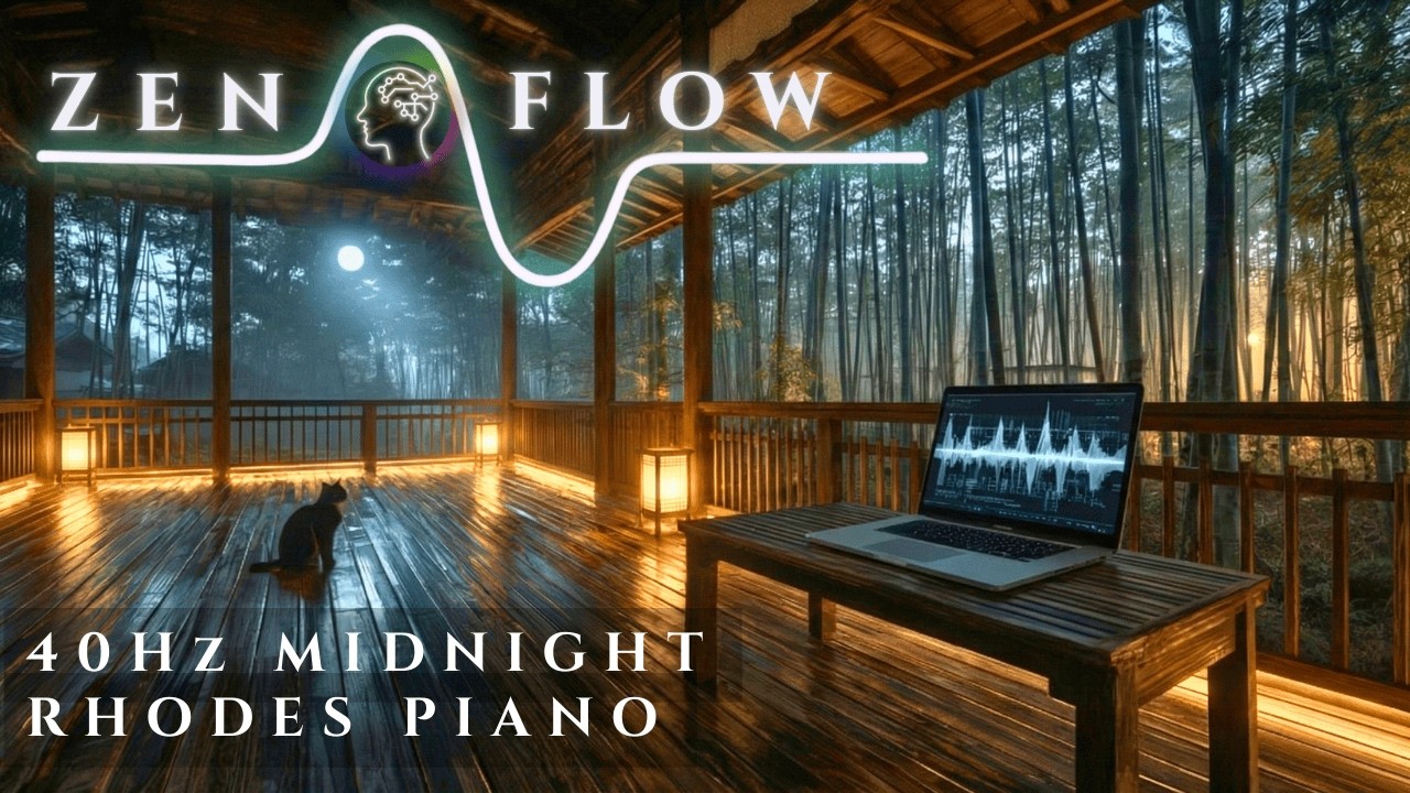 40Hz RHODES PIANO for Concentration & Coding 🌿 Stillness of Bamboo Grove | Deep Brain Sync Vol. 13