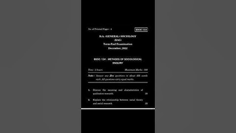 IGNOU BSOC 134 QUESTION PAPER