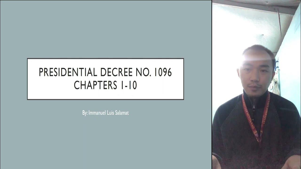 Ce545 3448 presidential decree no 1096 chapter 1 10 reporter 6 part 1