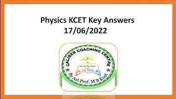Physics KCET key answers 2022