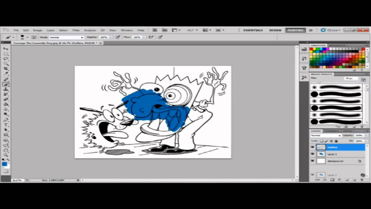 PhotoShop Tutorial: How to color scan drawings Part 1  