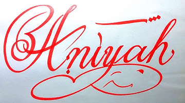 Aniyah Name Signature Calligraphy Status | How to Cursive write with cut Marker #aniyah @aniyah