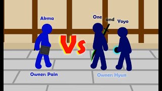 Pain Vs Hyun Stickfight (Akma Vs One And Yoyo)