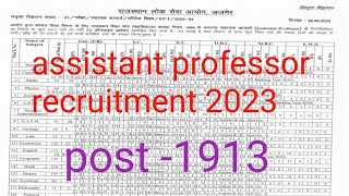 RPSC Assistant professor vacancy 2023/assistant professor recruitment 2023/rpsc latest news