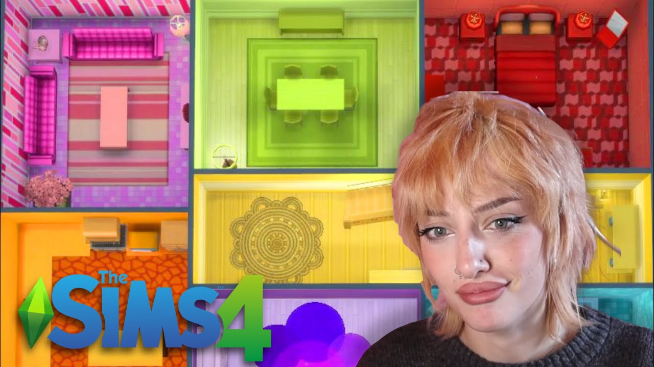 building a house in the sims 4 but every room is a different colour ...