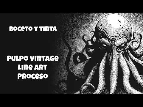 Como aprender a dibujar | Pulpo vintage | Digital