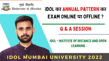 IDOL Annual Pattern Exam Online or Offline? | Mumbai University Exam Date 2022|  @Imaduddin Educare