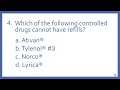 Ptcb ptce practice test question 4  control refills pharmacy technician cpht test prep