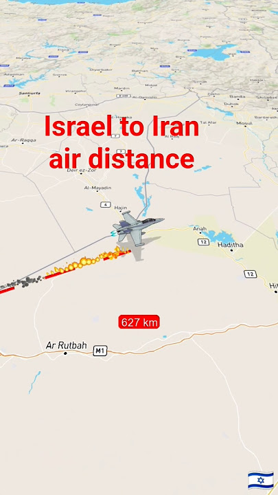 Israel to Iran distance by air