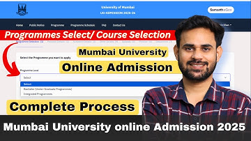 how to fill mumbai university admission form 2025? | Programme Level