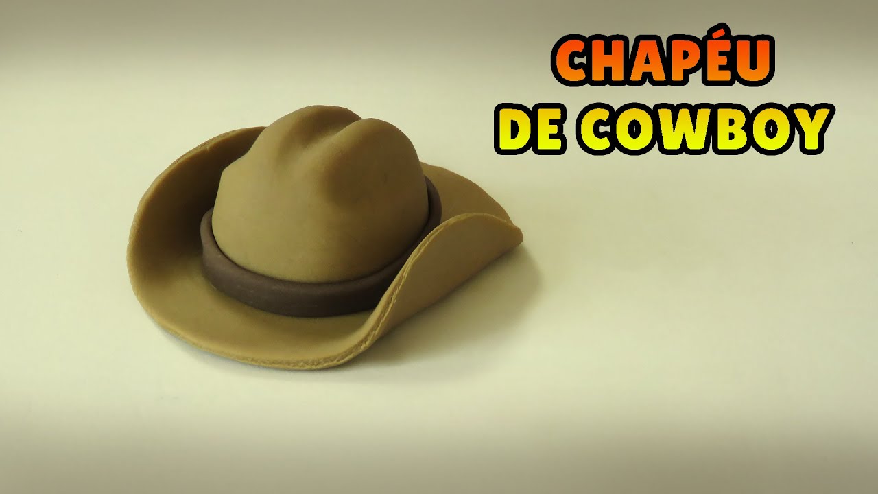 🔴 FAÇA um CHAPÉU DE COWBOY Miniatura Tutorial Fácil Biscuit, clay, plastilina , Pasta Americana DIY
