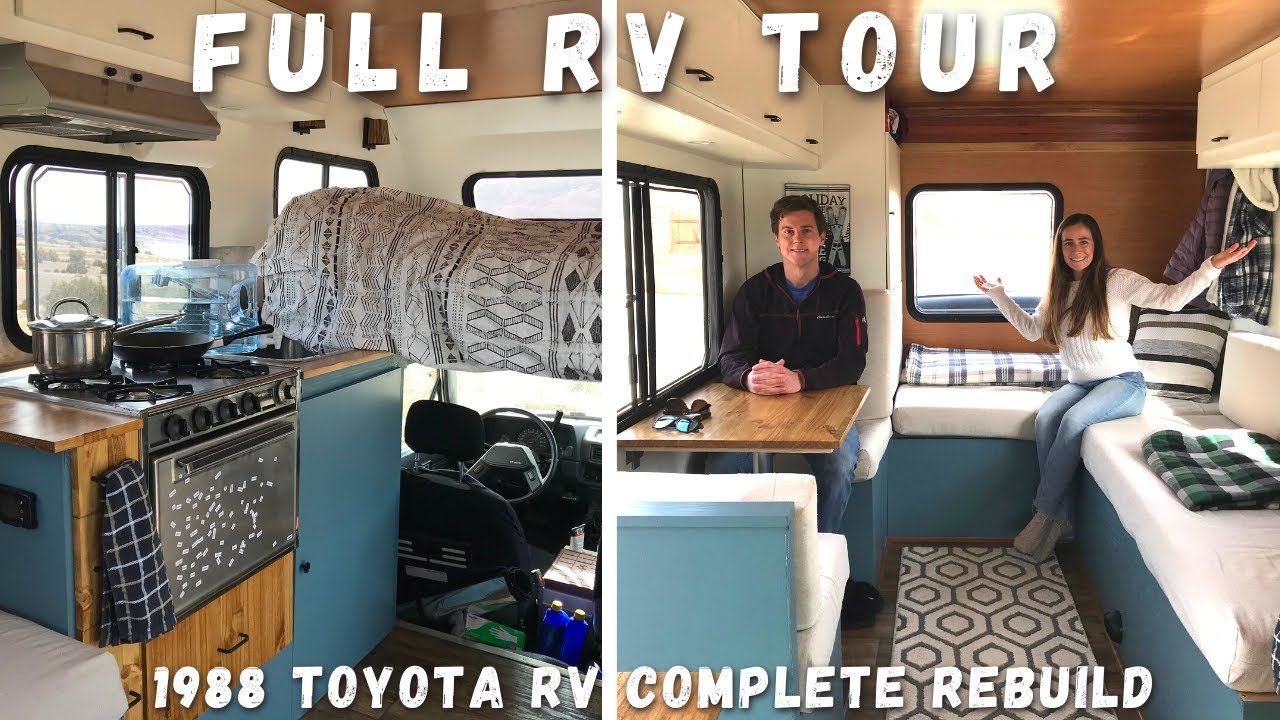 FULL TOUR OF OUR 1988 TOYOTA DOLPHIN OFF-GRID CAMPER VAN || COMPLETE ...