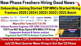 Freshers Onboarding Started~ Top MNC 10% Hiring Increment July Next Quarter Oct-Dec 2025-2021 Batch