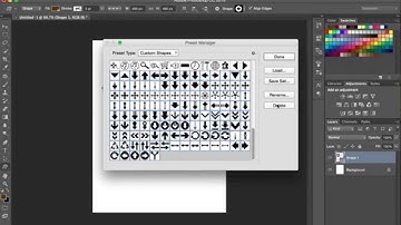 Photoshop: Loading, deleting, or saving custom shapes