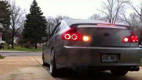 G35 Sedan QUAD Tip  DUAL Exhaust Cold Start (LOUD)