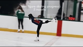 Teen figure skating progress - 5 months
