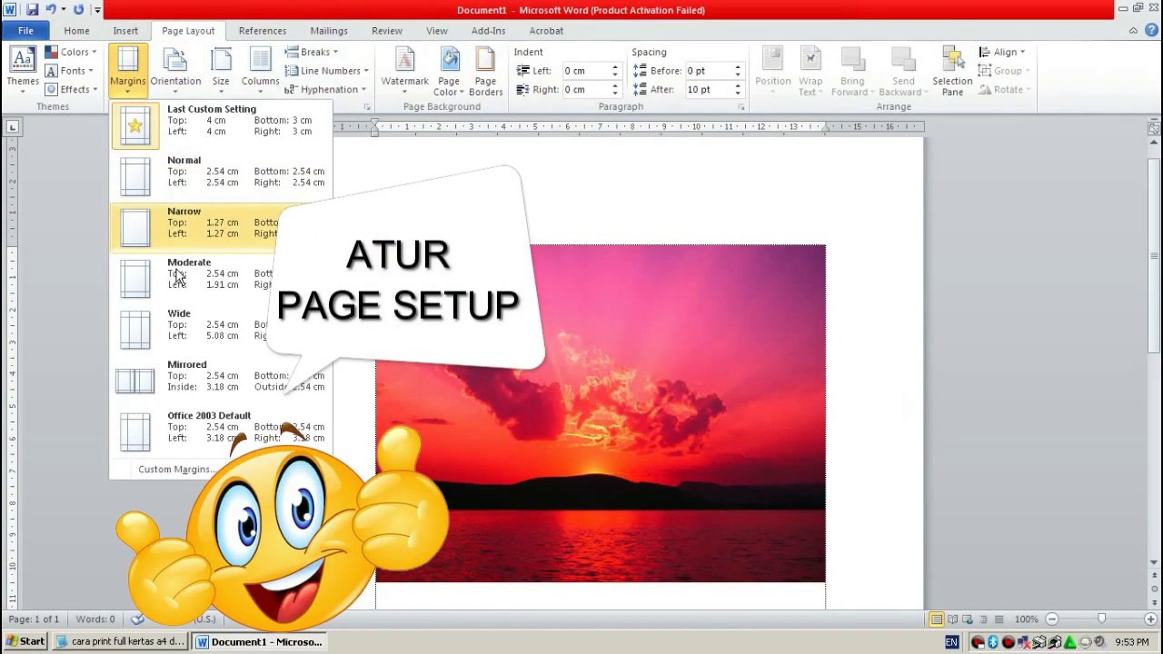  cara  print  full kertas  a4 di word cara  print  penuh 