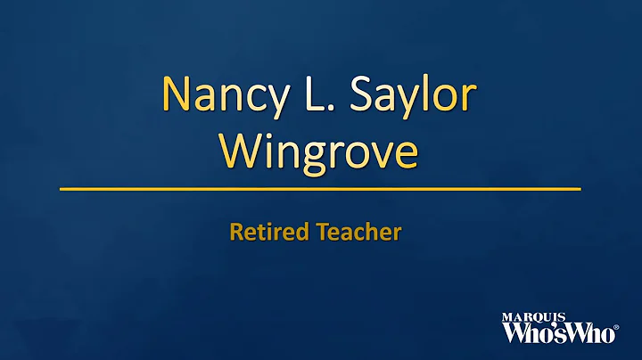 Nancy Saylor Wingrove Honored for Her Work as a Te...