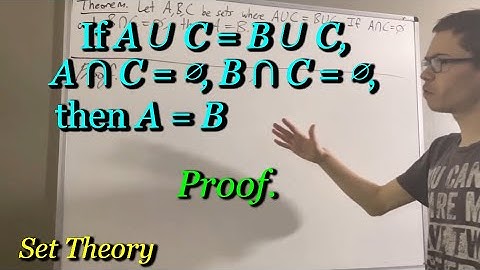 Prove if A ∪ C = B ∪ C, A ∩ C = ∅, and B ∩ C = ∅, then A = B (ILIEKMATHPHYSICS)