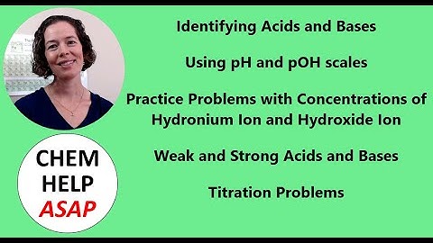 Acid and Base Practice Problems. Using pH and pOH, Concentrations, Titrations.