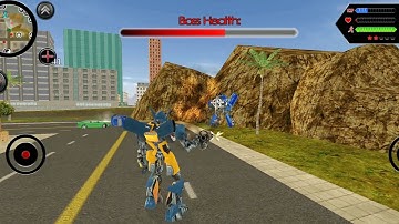 Robot Shark (Super Robot Car Fight Blue Boss Robot Car) Fight on Road Side - Android Gameplay HD