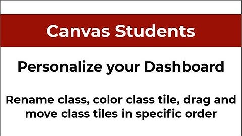 Canvas - Personalize dashboard