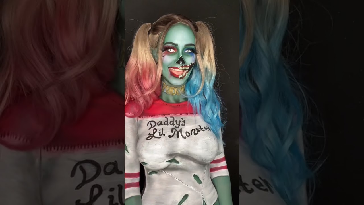 🎭Nice to meet ya! #harleyquinn#cosplay #dccomics#dccosplay #zombi#halloweenlook #halloween#bodypaint