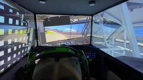Dirt in The Box - iRacing Sim rig triple screen perspective.