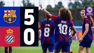 FC BARCELONA B 5 vs 0 RCD ESPANYOL | FEMENINO | GOLES