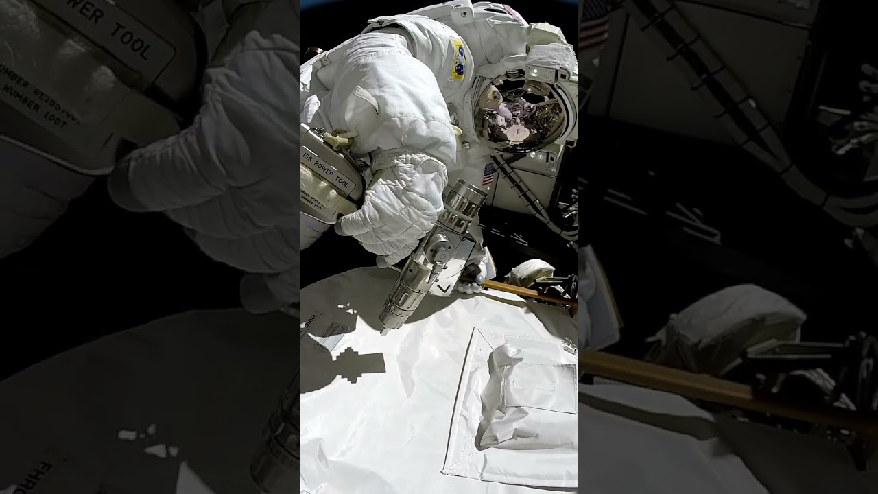 Работа в открытом космосе американского экипажа #мкс #космос #выходвкосмос
