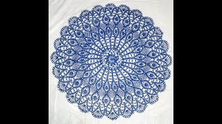 картинка: Салфетка крючком 1 часть (1-5 ряды). Процесс вязания. Doily