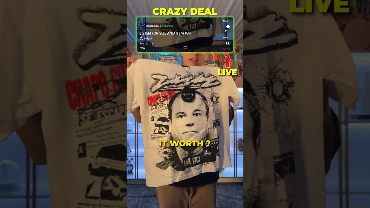 Live Auction "CHAPO TEE (WHITE)" #whatnot #liveauction #tee #reselling