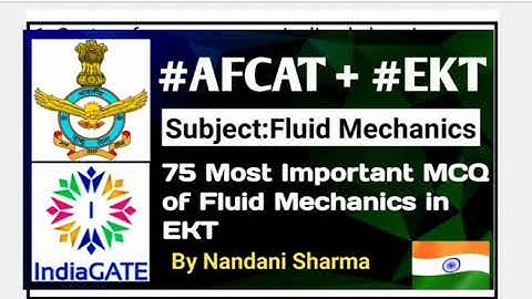 #AFCAT & #EKT || #Fluid_Mechanics || 75 Most Important MCQs of Fluid Mechanics in EKT || #IAF