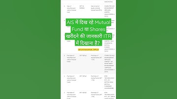 MF or Shares Purchase Details in ITR #shorts #commercewaleshorts