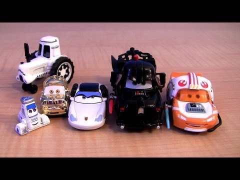 Disney CARS STAR WARS TOYS REVIEW Jedi Lightning McQueen as Luke Skywalker Pixar Sally Princess Leia