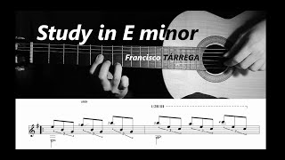 PDF Sample Study in E minor - Francisco TÁRREGA guitar tab & chords by Hakan İzzet Mola.