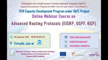 Webinar on Advanced Routing Protocols (EIGRP, OSPF, BGP) Part I