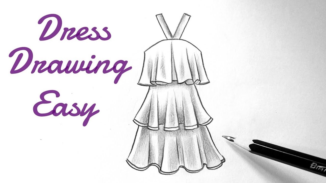 Dress Design Drawing Beautiful Image - Drawing Skill-saigonsouth.com.vn