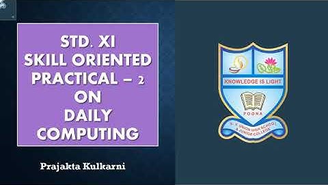 STD XI   SOP 2   Daily Computing