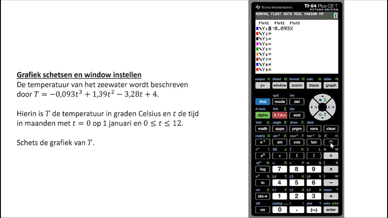 Grafiek schetsen en window instellen (TI84 Plus CET) YouTube
