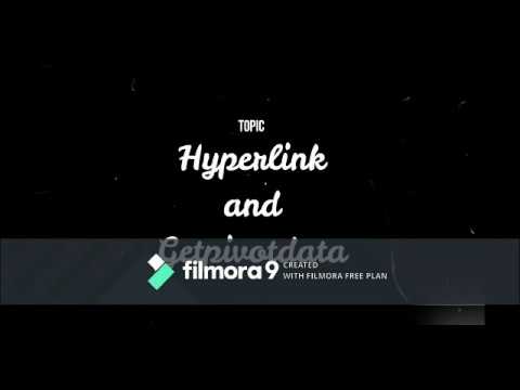 BASICS OF MS EXCEL - HYPERLINK AND PIVOT DATA FUNCTION