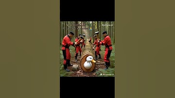 rescue  mother duck and ducklings from giant log  #animals #short #funny #viral #duckrescue