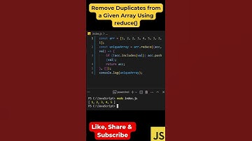 #30: (Method 3: Using Reduce) Remove Duplicates from an Array in JavaScript! 🚀 | #shorts #coding