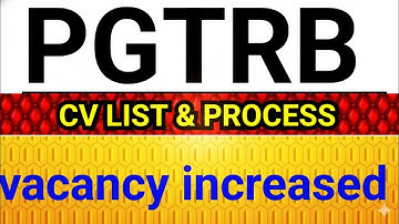 💥💥PGTRB💥💥 CV LIST process 🤔🤔Vacancy Increased 💥💥