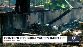Controlled burn causes barn fire